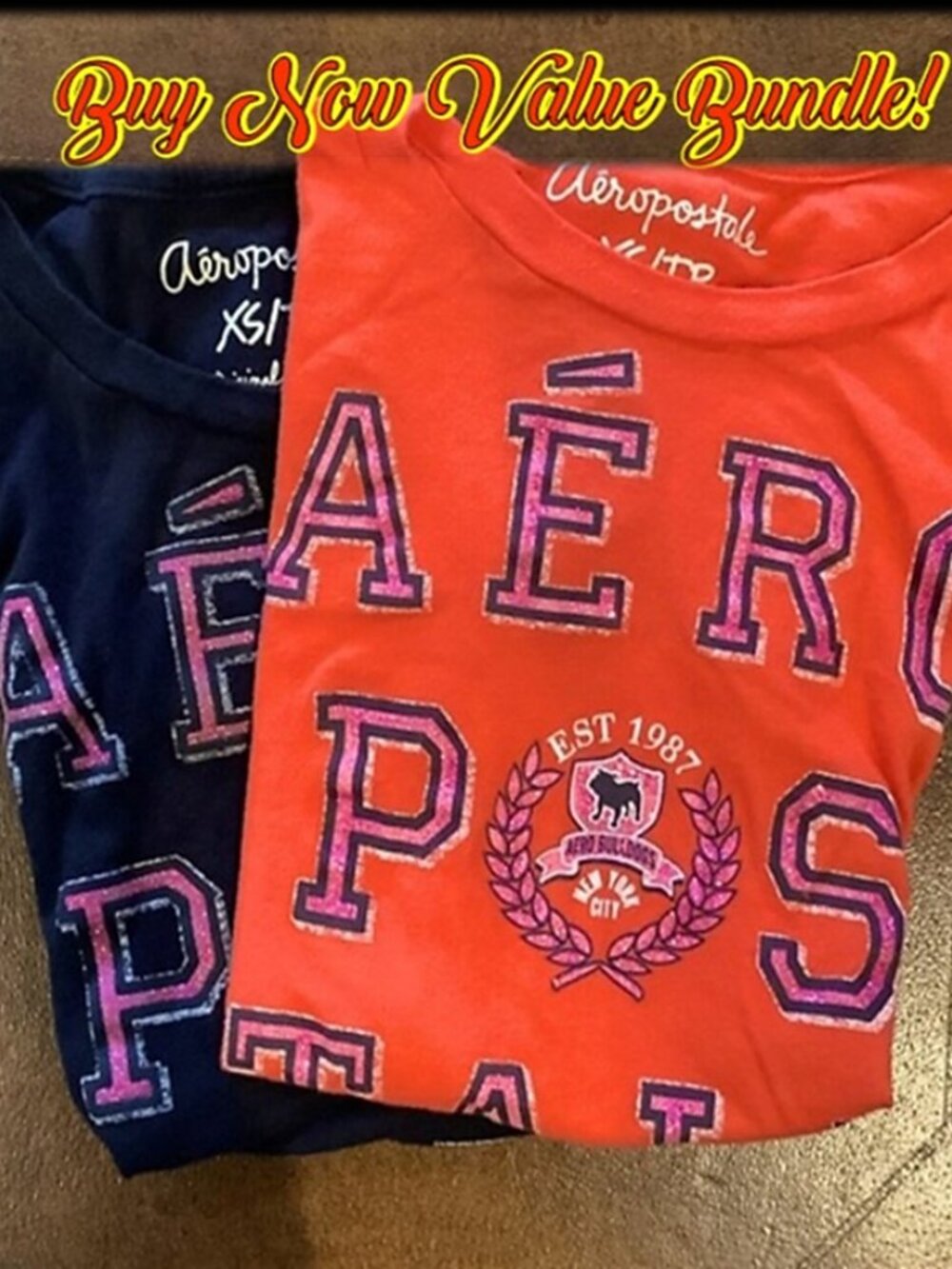 BUNDLE! -TWO Aeropostale t-shirts with sparkles!